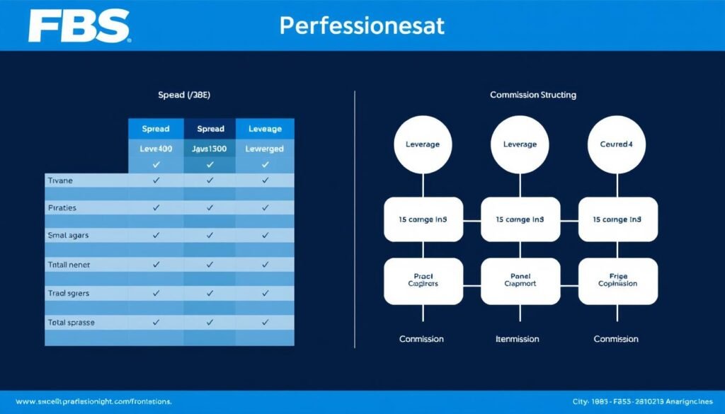 FBS trading conditions chart showing spreads and fees