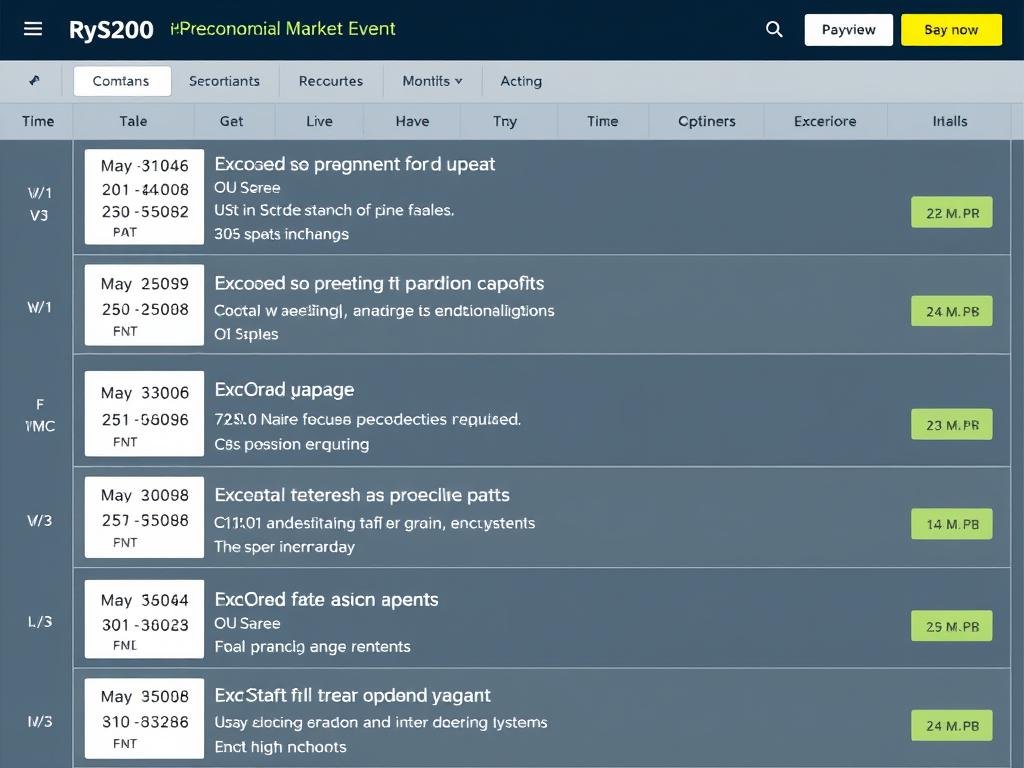 FxPro economic calendar showing upcoming market events
