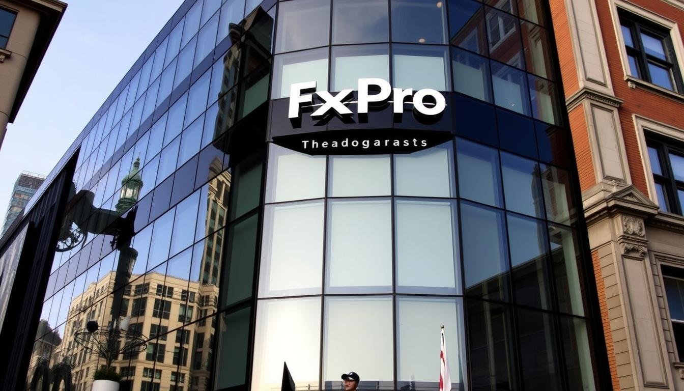 FxPro headquarters building in London with company logo displayed prominently