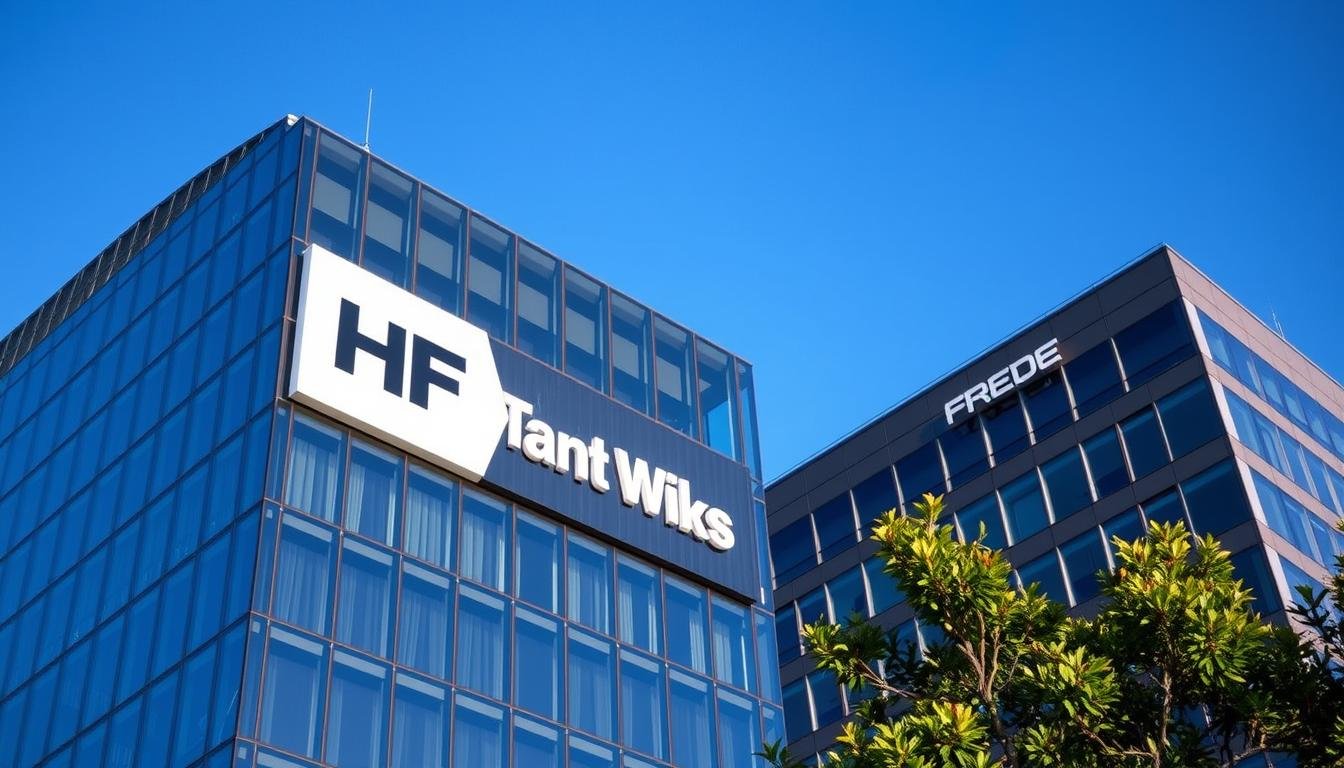 HF Markets global headquarters building with company logo