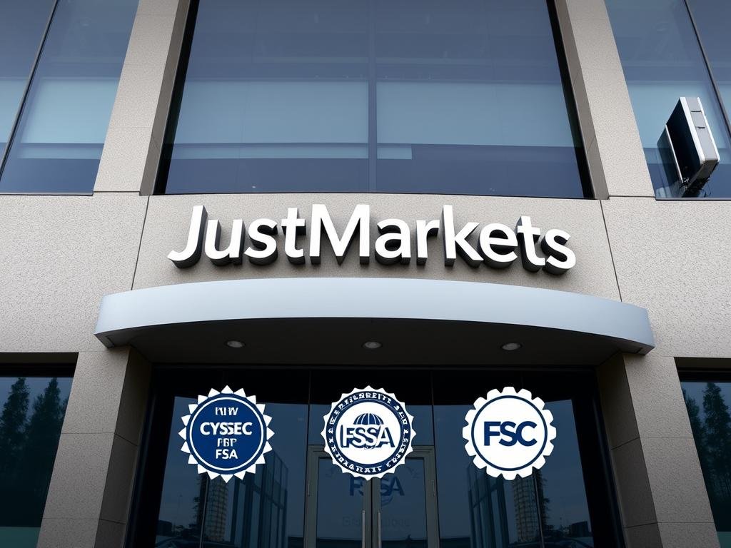 JustMarkets Broker Review showing the company headquarters and regulatory information