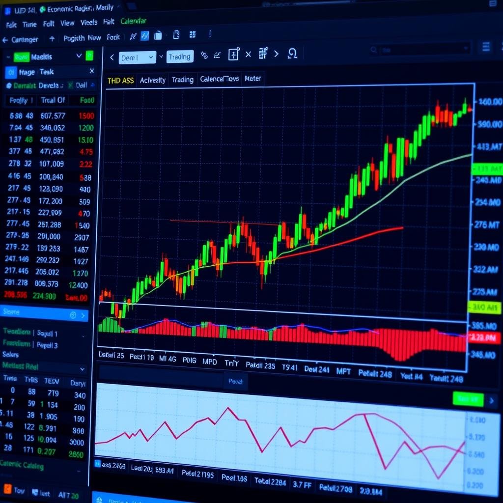 MetaTrader 5 platform interface with advanced charting and depth of market features
