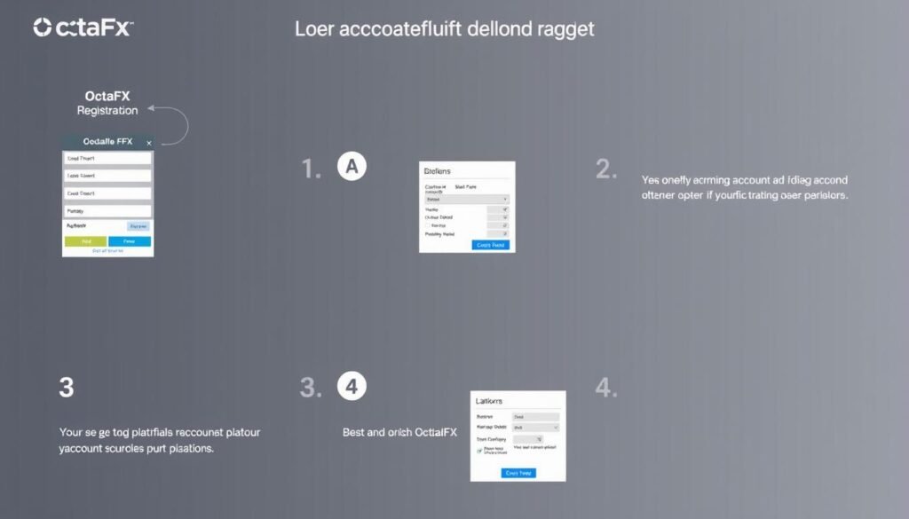 OctaFX account registration process showing step-by-step signup