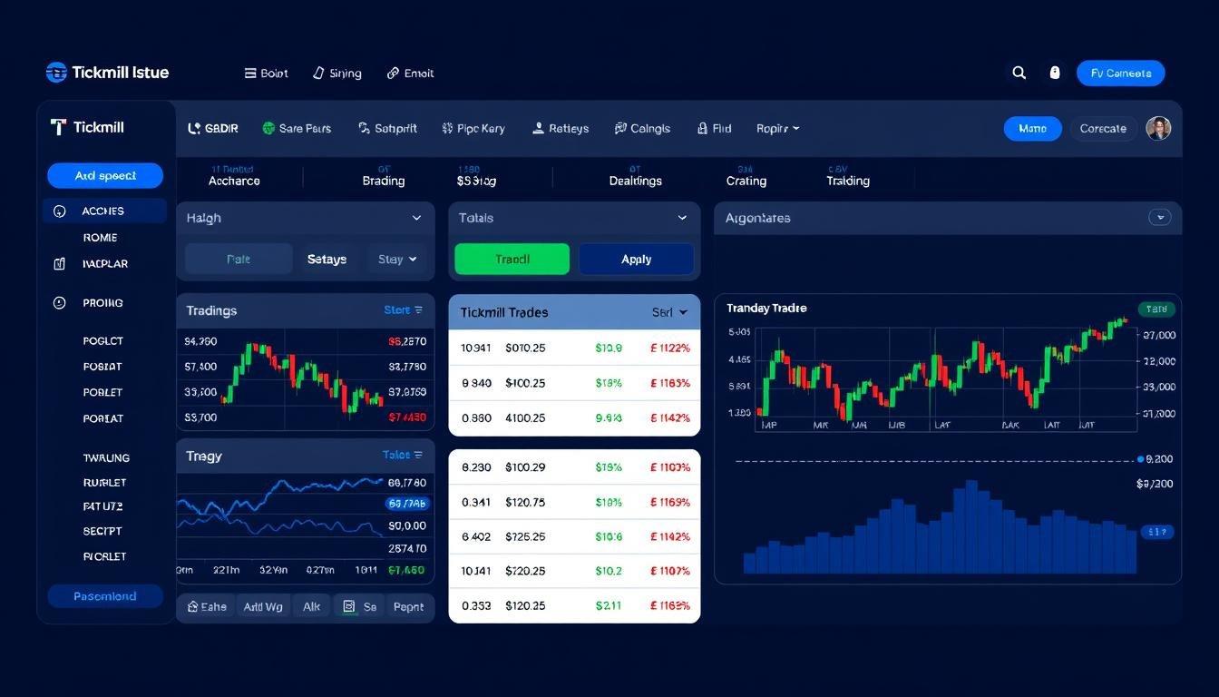 Tickmill broker trading platform dashboard showing forex pairs and trading tools