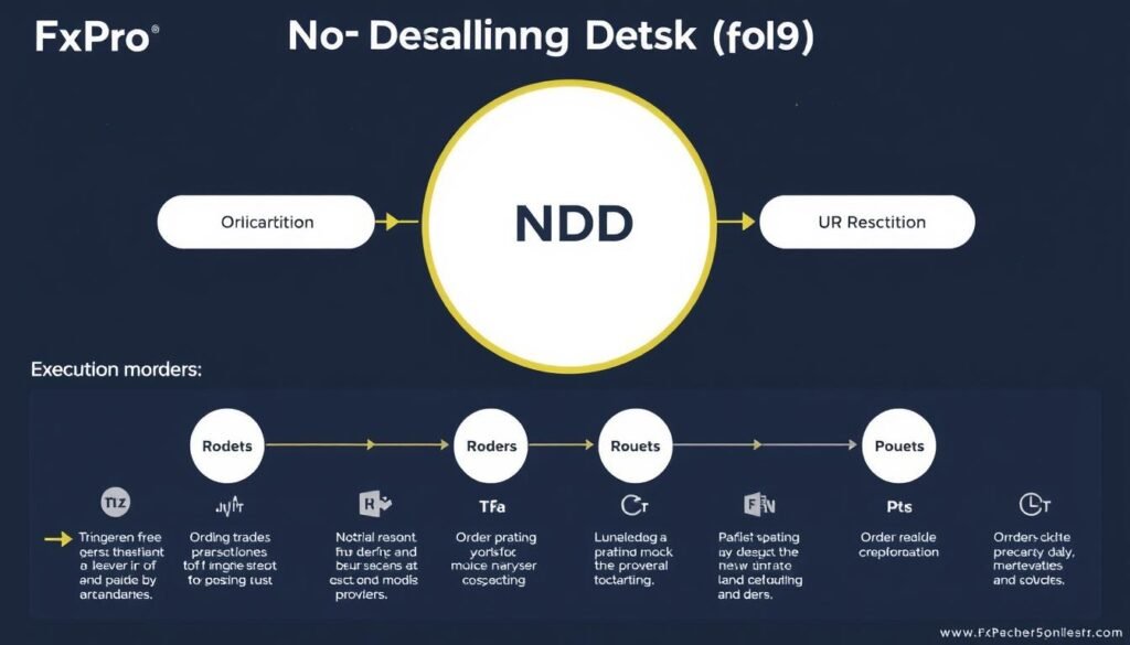 Visual representation of FxPro's NDD execution model and order flow