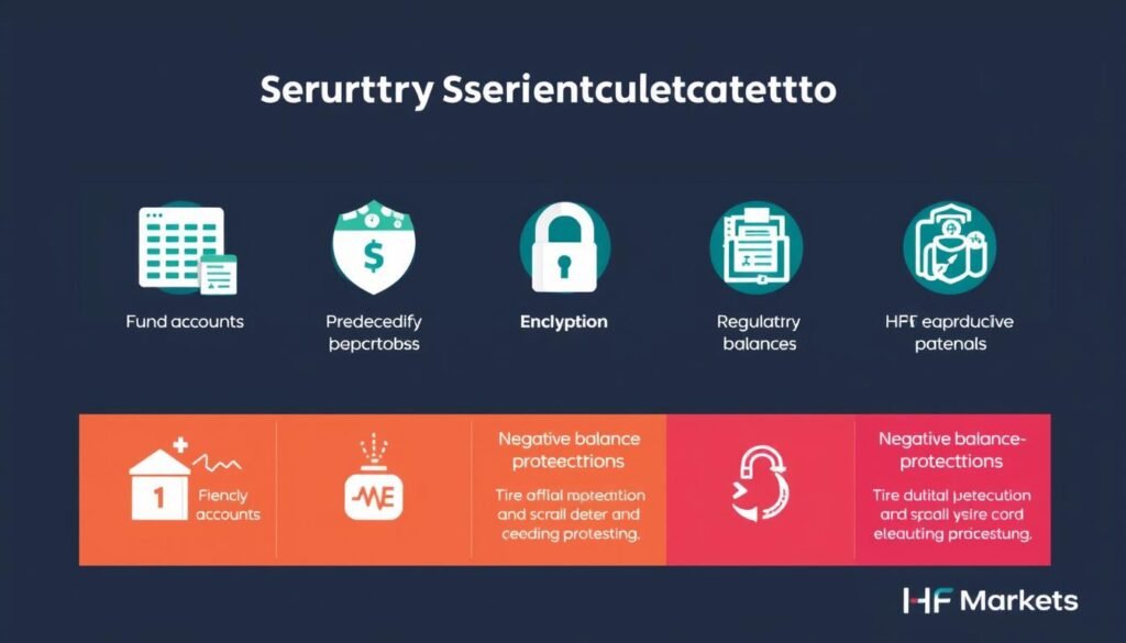 Visual representation of HF Markets security measures and fund protection