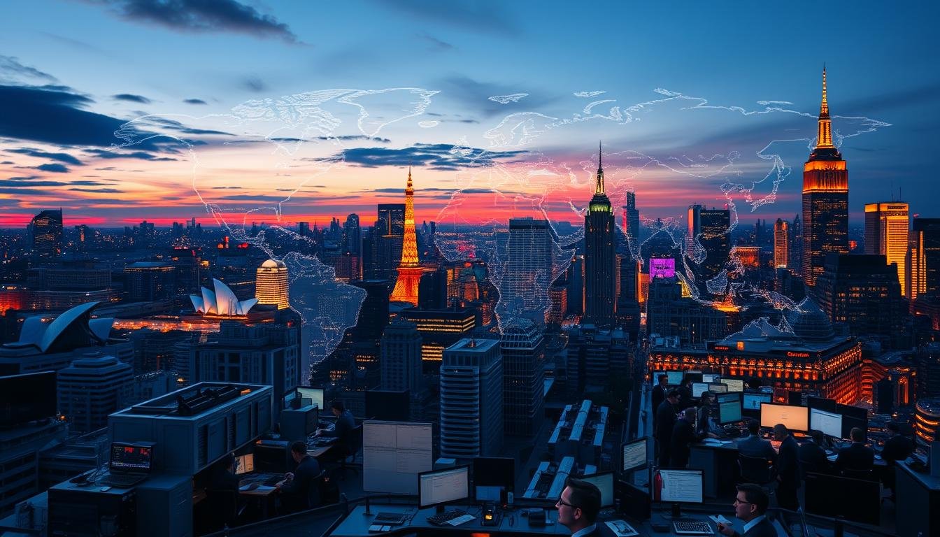 Waktu trading dunia (Sydney, Tokyo, London, New York).